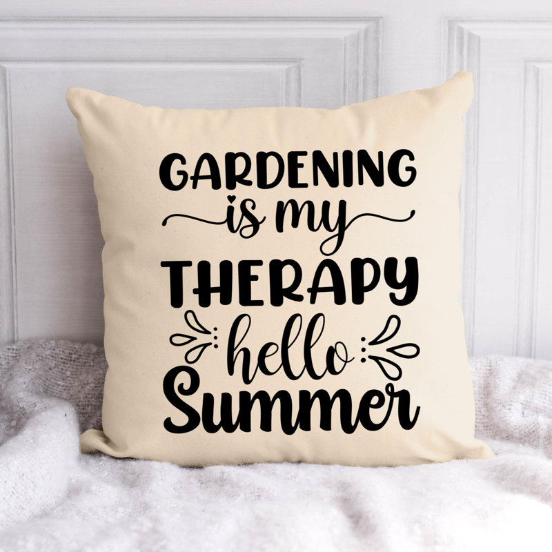 Citation amusante «Garden Lover» 1017 - Coussin décoratif inclus, H 16 po x l 16 po