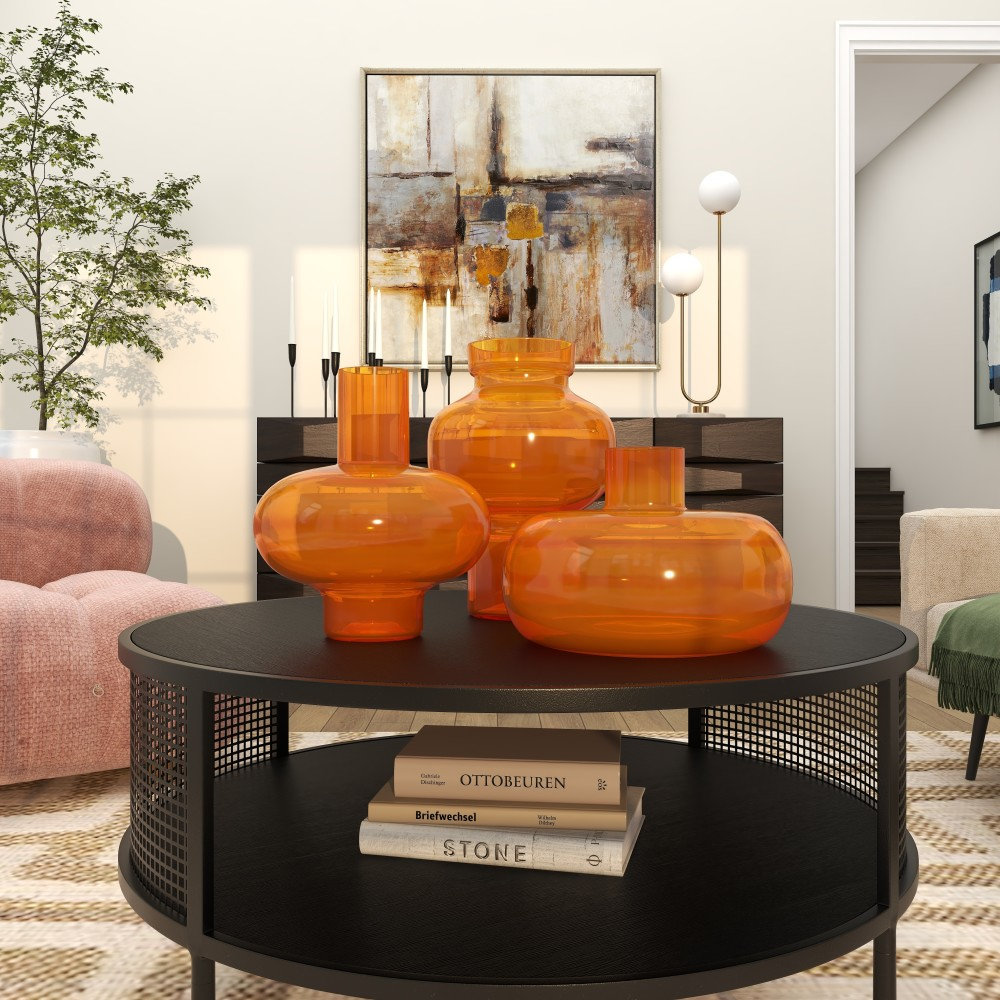 Glass Table Vase, Orange
