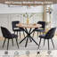 Modern Cutout Back Corduroy Upholstered Dining Chair, Kitchen Dining Accent Chair,Black Metal Legs-1415678814-1419805991