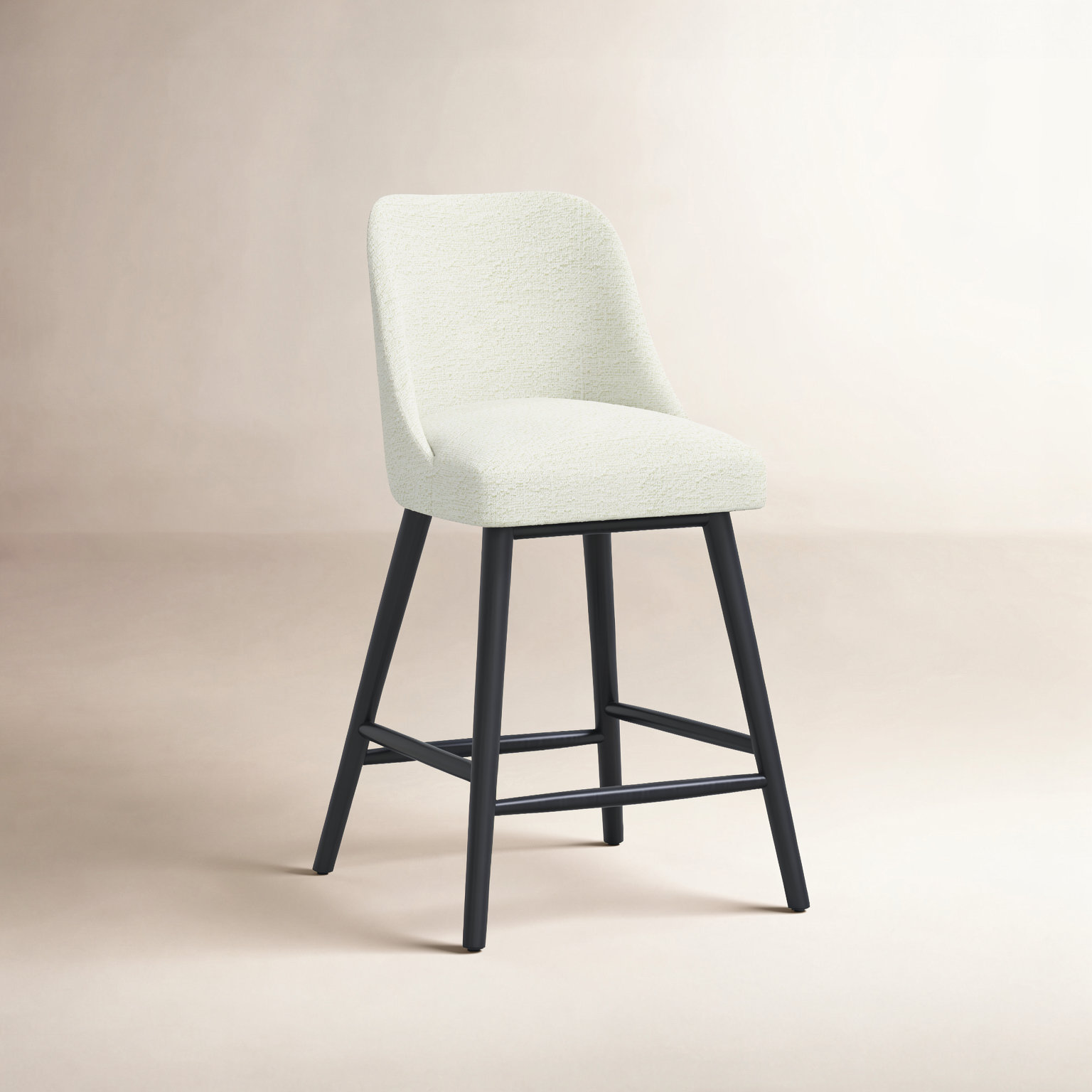Gallie Bar and Counter Stool, Counter Stool (27” Seat Height), Black, Classic Snow Boucle