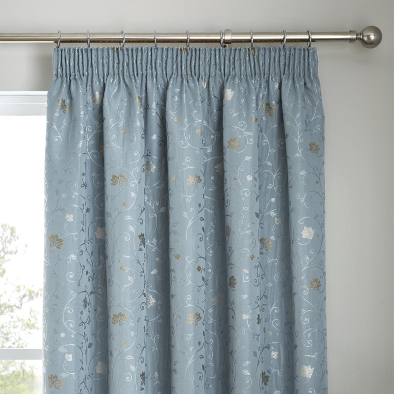 Renata Room Darkening Curtain Pair, Duckegg, Width 168 x Drop 137cm