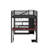 Full Size Metal Loft Bed With Built-In Work Station, Wardrobe, Storage Staircase And LED