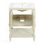 Meuble-lavabo de luxe moderne avec lavabo en céramique, armoire de salle de bain avec tablette ouverte et rangement fermé-133416415