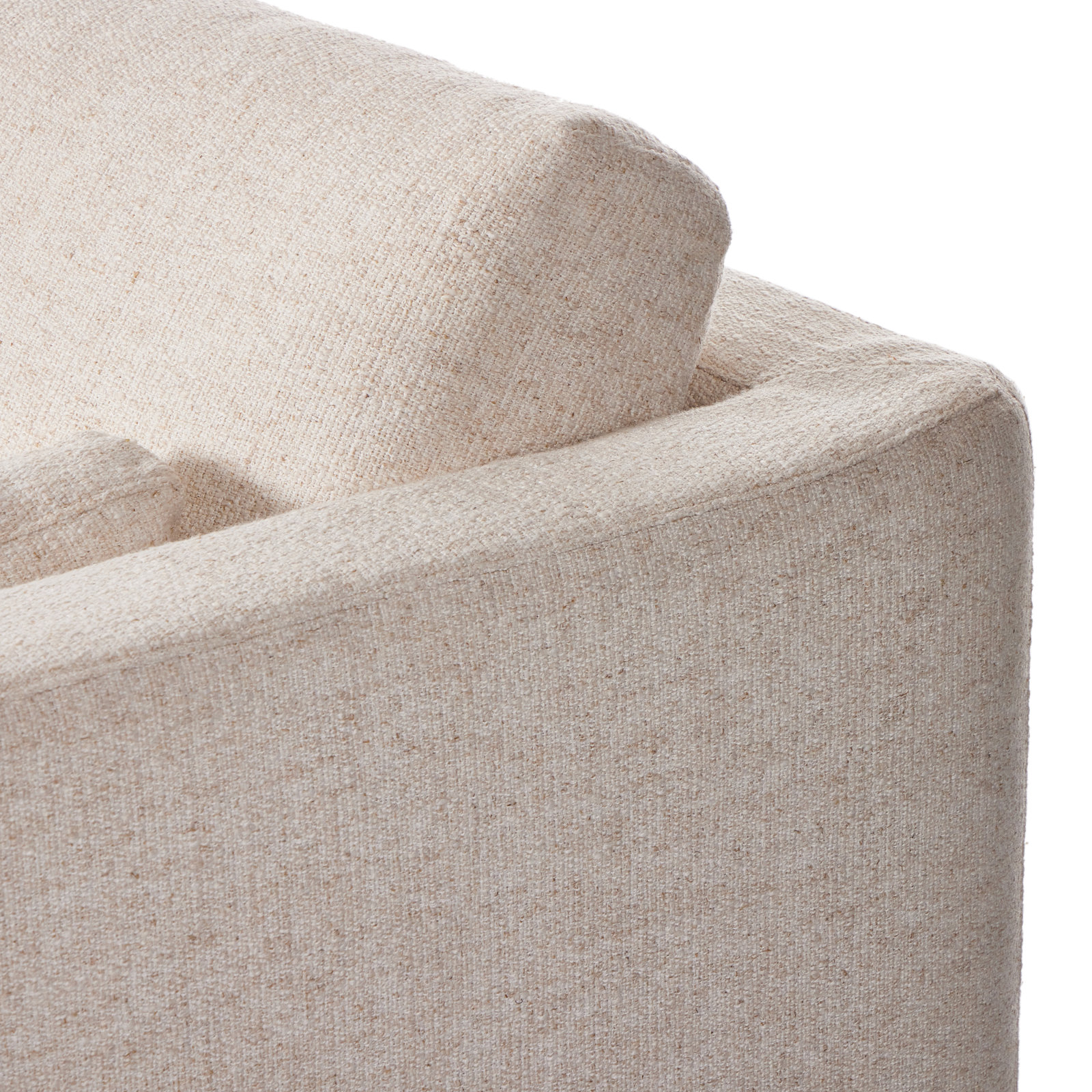 Naples Modular Upholstered Sectional, Cream Polyester Blend