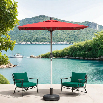 Adjustable Patio Umbrellas with Crank Lift, 89.37 in Brick Red, Modern Shade