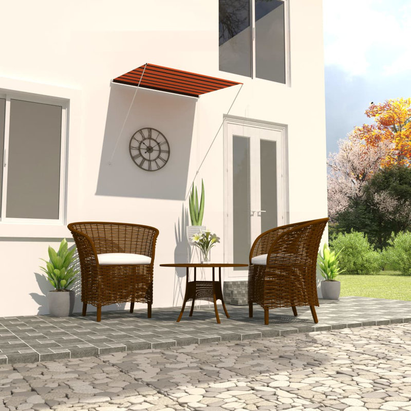 Dakota Fields 150 cm W x 150 cm D Polyester Retractable Patio Awning, 1.5cm H x 350cm W x 150cm D