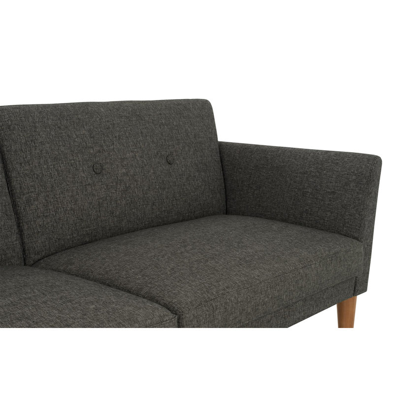 Mirrabooka Twin 204.5cm Upholstered Convertible Sofa, Pebble Grey