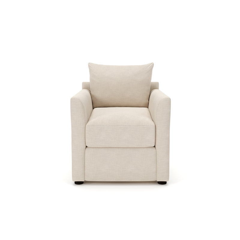Fauteuil d'appoint rembourré Cecelia, Ivoire Conversation