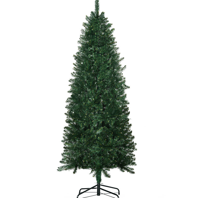 Arbre de Noël artificiel de 6 pi de hauteur - Sapin mince, 583 pointes, réaliste, facile à assembler, feu, arbre économisant l'espace de 70,5 po, apparence réaliste, configuration,