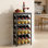Support à vin pour 24 bouteilles, étagère de rangement de vin autoportante à 6 niveaux avec plateau de table, étagère de rangement facile à assembler, matériau de qualité supérieure, pour la cuisine, le bar, la salle à manger, le salon, le noir