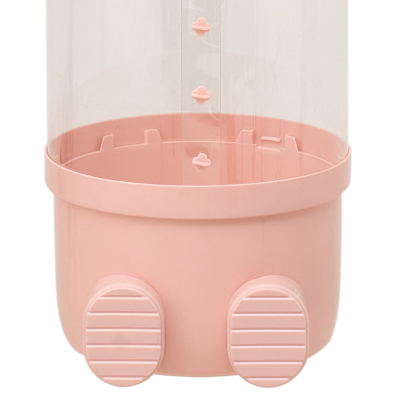 Vertical Clear Plastic Toy Storage Tube Organiser with String Light, 157cm H x 23cm W x 29cm D, Transparent/Creamy Pink