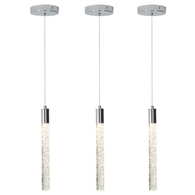 Luminaire suspendu en cristal pour îlot de cuisine 1 lumière Solem