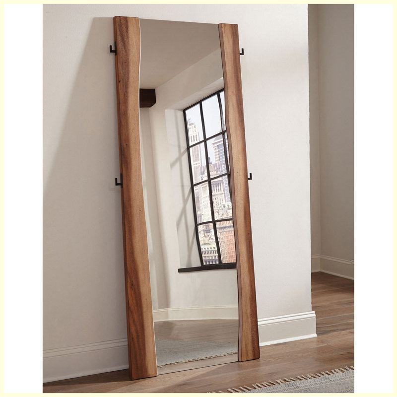 Beverly Smokey Walnut 31" x 76" Floor Mirror | Modern Farmhouse Full Length Mirror for Living Room, Bedroom