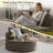 53" Oversized Boneless Round Accent Chair – Plush Corduroy Upholstery Chaise Longue Chair Indoor-1447132139