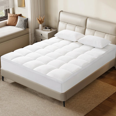 Mattress Topper With 8-21" Deep Pocket 3" Thick Cooling Mattress Pad Cover