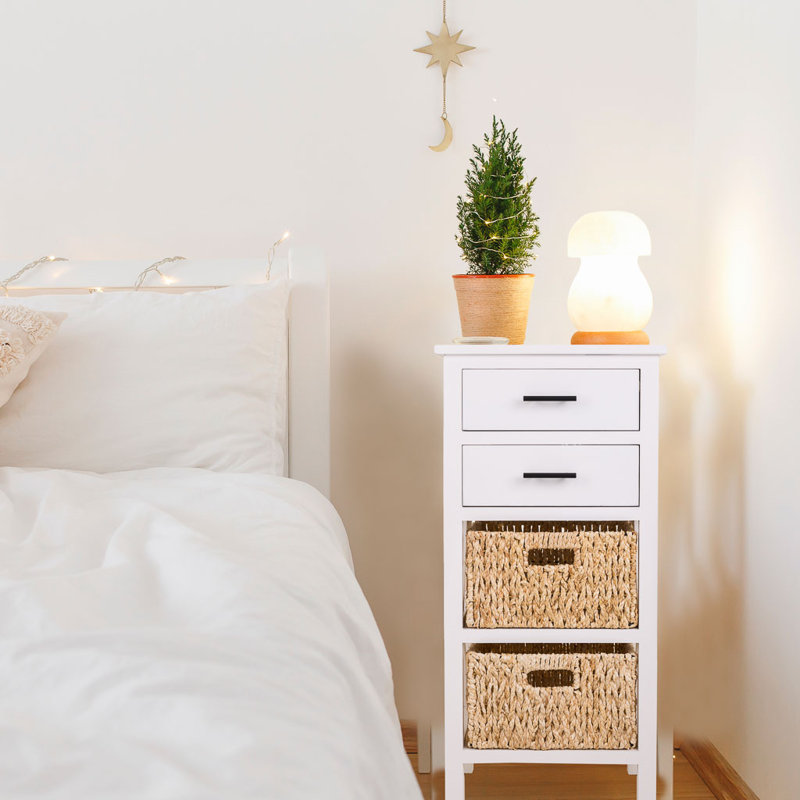 Depue 44cm W Solid + Manufactured Wood Bedside Table