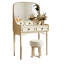 31.5"French-style solid wood dressing table with a large vanity mirror