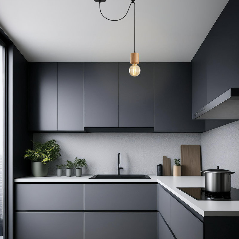 Luminaire suspendu simple à hauteur réglable