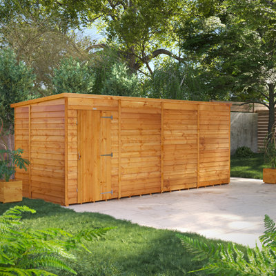 Powersheds 16 x 6ft Timber Overlap Windowless Pent Garden Shed