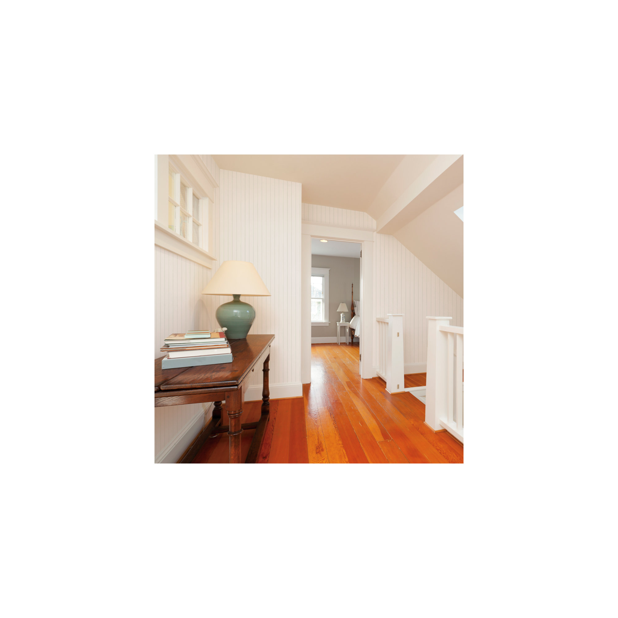Beadboard Peel and Stick Wallpaper, White