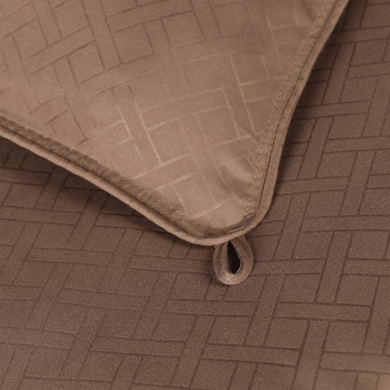 Superior Basketweave Striped Microfiber All-Season Reversible Down Alternative Comforter , Taupe, King Comforter