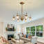 Harjeevan 6 - Light Antique Brass Dimmable Chandelier with Glass Globe