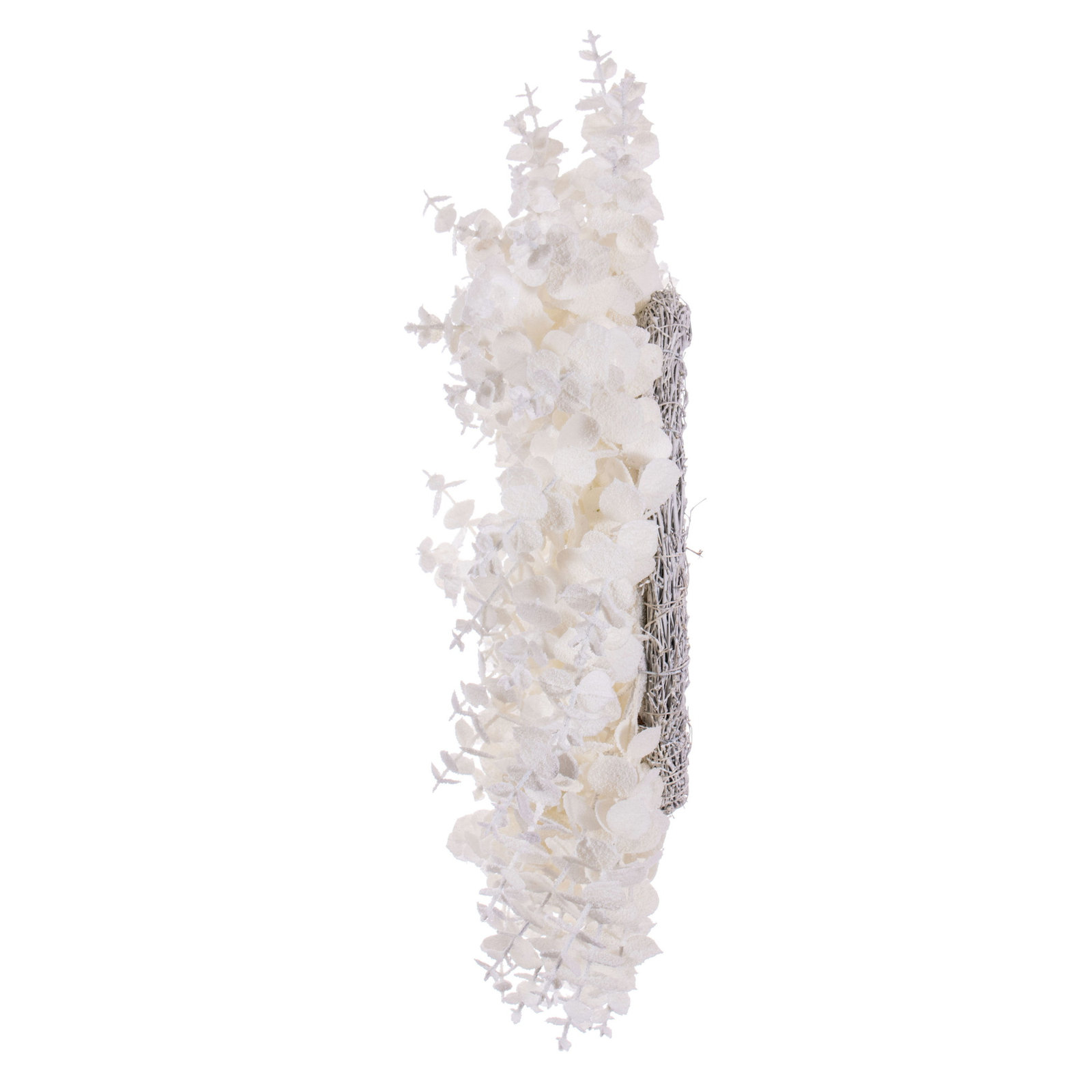 Artificial 24" Eucalyptus Wreath, White
