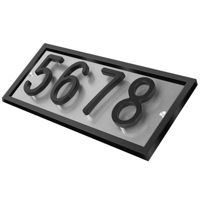 Plaque d'adresse horizontale flottante en aluminium Royal Shade
