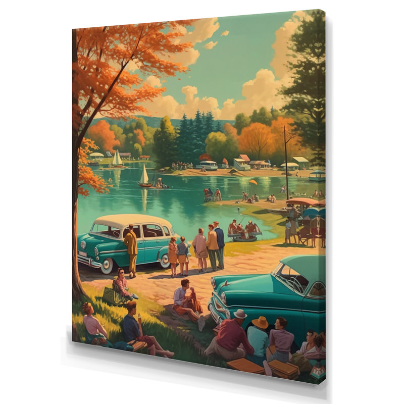 «Ritvan Flashback To Summer Holiday By The Lake II», reproduction sur toile, H 44 po x l 34 po x P 1,5 po, Toile tendue