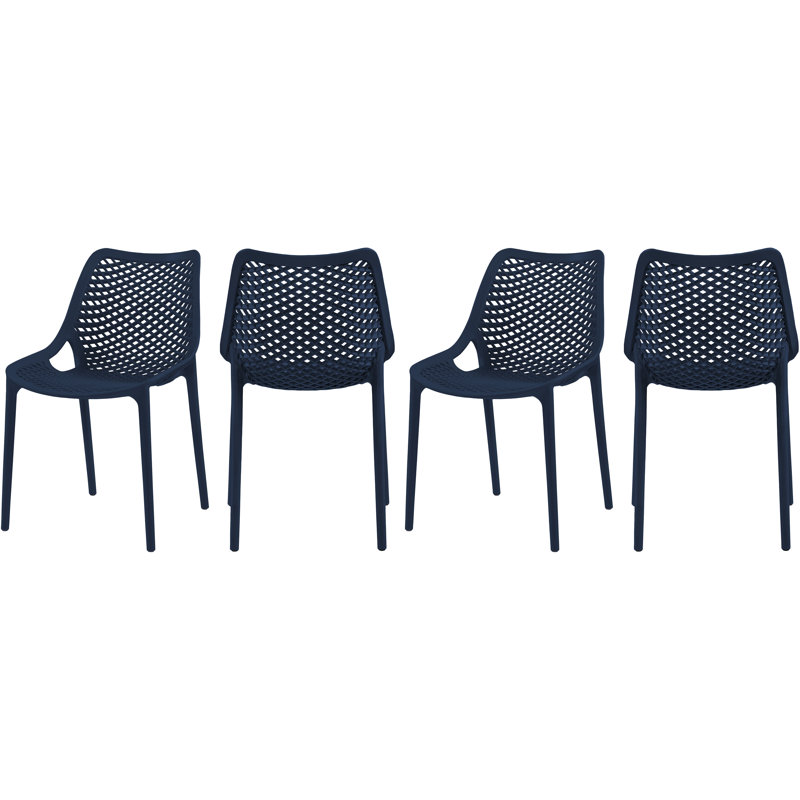 Mykonos Patio Dining Side Chair, Navy