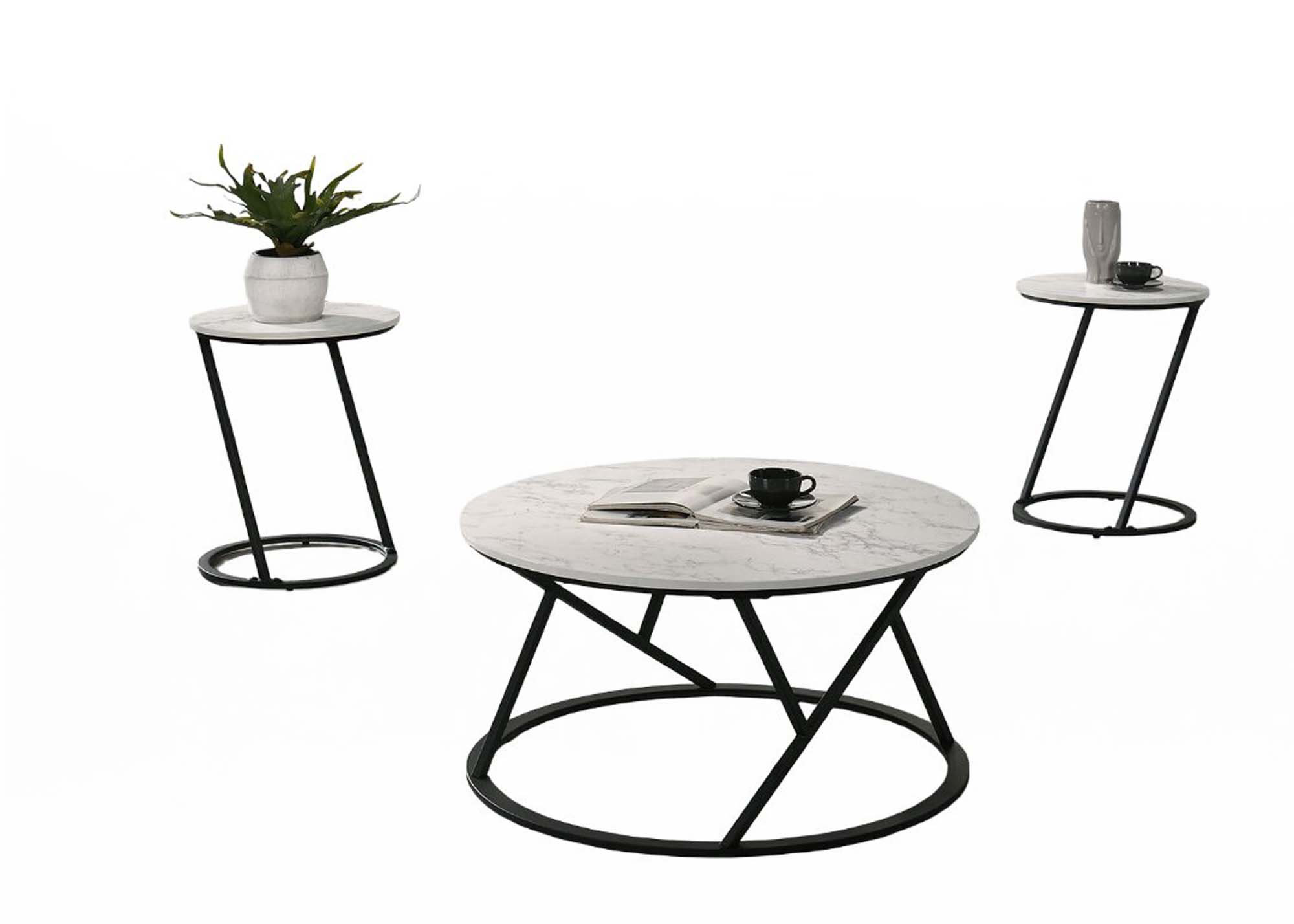 Latitude Run® Contemporary 3Pc Table Set 1X Coffee Table 2X End Table ...