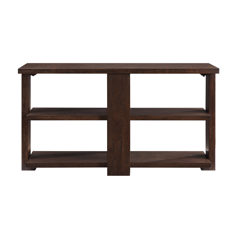 Walnut Sofa Table with 2-Shelf