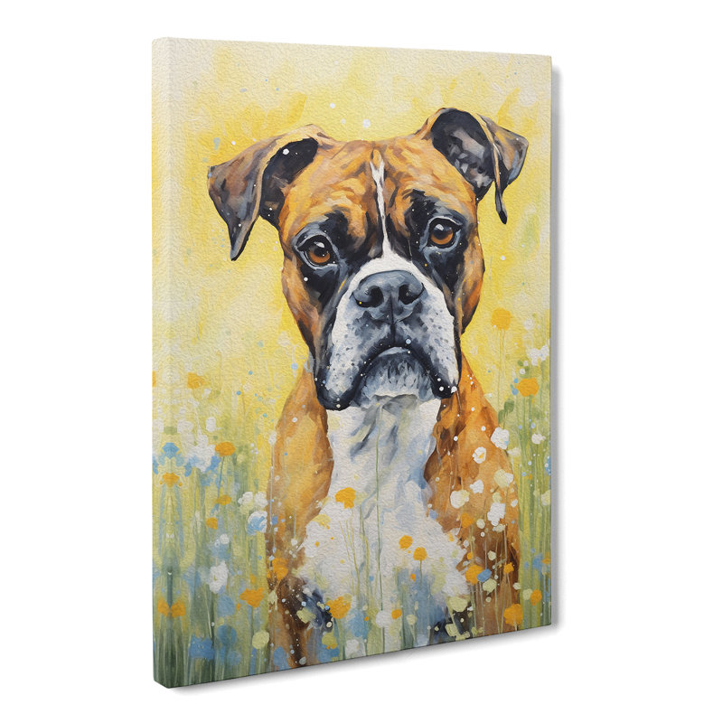 Boxer Dog Impressionism No.2 - No Frame Print, 60cm H x 40cm W x 3cm D