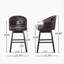 Tabouret tournant à 360 degrés avec garniture cloutée, brun