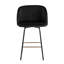 Tabouret de comptoir Terrance à hauteur fixe avec pieds en métal noir et repose-pieds carré doré-723199335-723199328