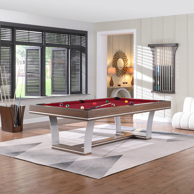 Barcelona Playcraft 8'' Slate Pool Table with Professional Installation Included, No, Burgundy