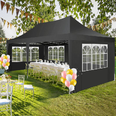 10x20 Pop Up Party Canopy Tents 3.0, Wind Resistant and Waterproof Upgrade Structure Easily Block UV Rays with 6 Outdoor Tents