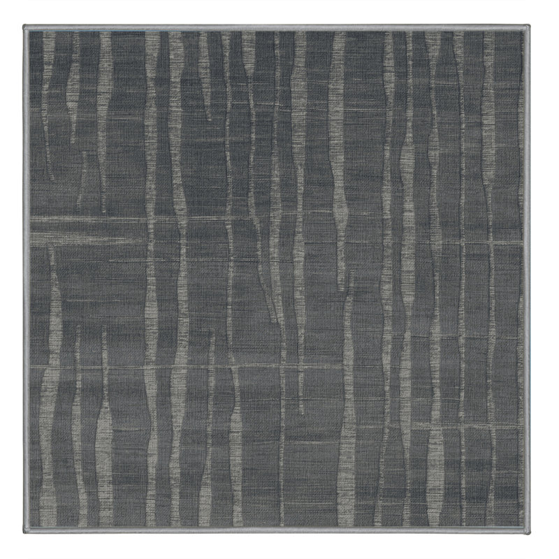 Tapis abstrait gris lavable à la machine, Carré 5 pi