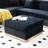 Big Size Velvet - Vertical Channel Foot Rest, Black Upholstered-1945860889