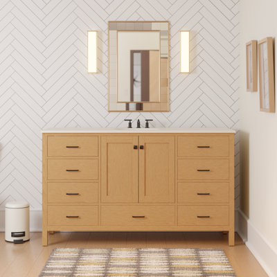 Claudett 60'' Single Bathroom Vanity with Top