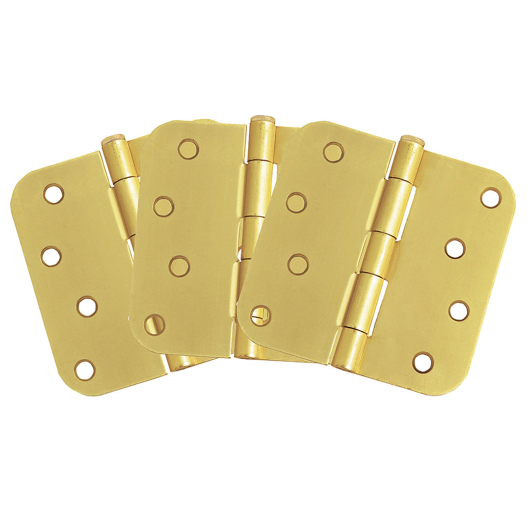 Door Hinge 4-Inch, 5/8-inch Radius, 3-Pack (Set of 3) Design House 