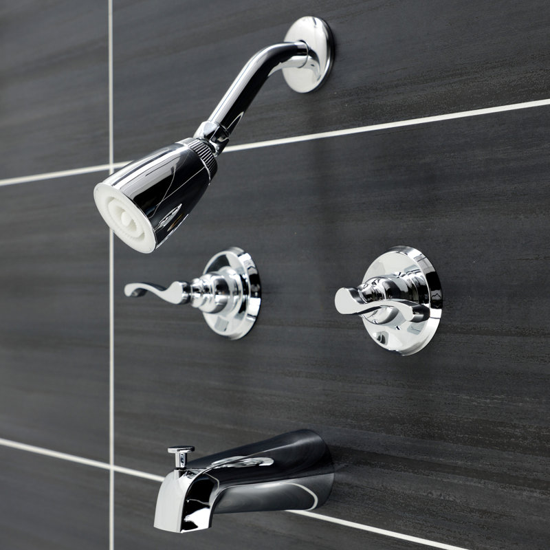 Robinet de baignoire et douche Kingston, Chrome poli