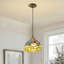 Vintage Tiffany Lotus Glass Pendant Light, 1-light Hanging Lamp With Adjustable Cord