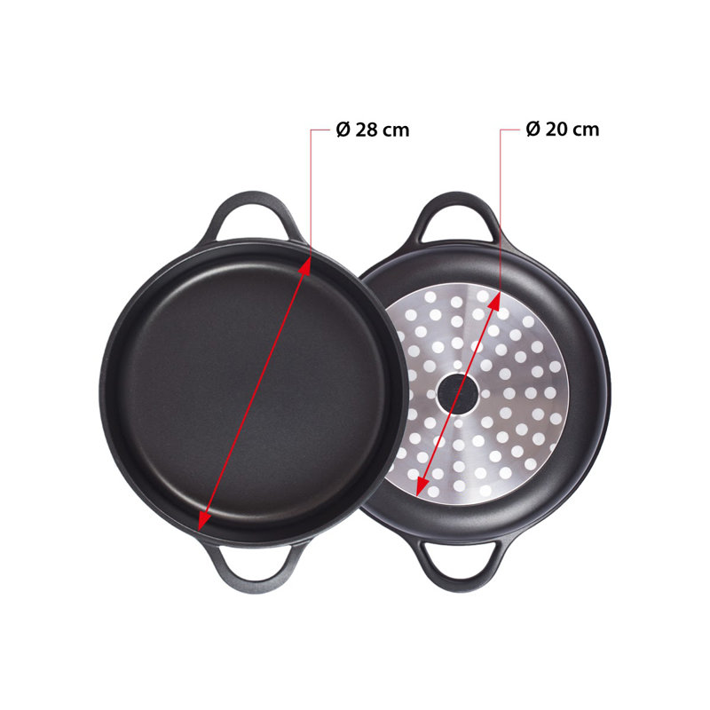 Valira Non-Stick Aluminum Round Braiser with Lid, 33.5 cm, 3.5 L