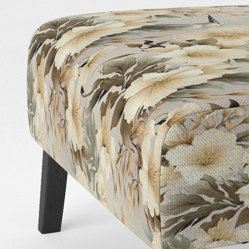 Fauteuil de chambre rembourré C, Motif tropical de tranquillité naturelle II