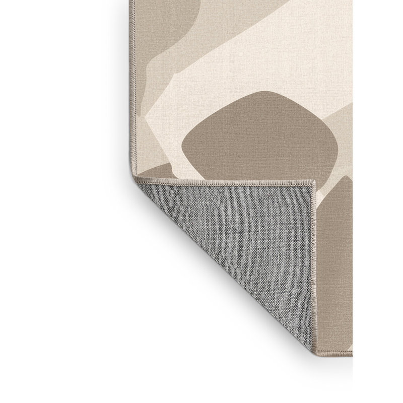 Tapis beige scandinave lavable à la machine lavable à la machine - reliure beige, 7 x 10
