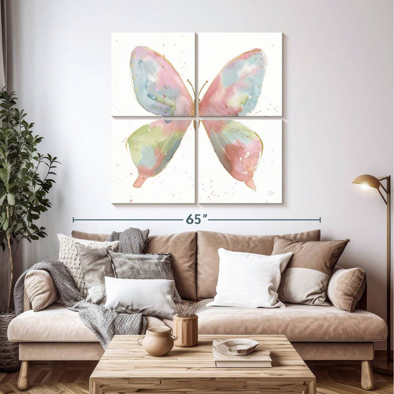 Brampt, aquarelle, papillon et beauté I, H 45 po x l 45 po