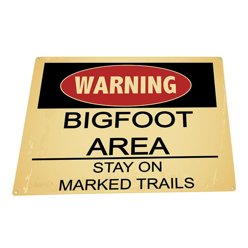 Avertissement Bigfoot - impression sans cadre sur métal