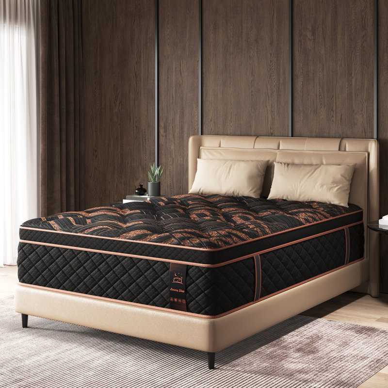 14''Medium Firm Hybrid Mattress in a Box with Cooling Gel Memory Foam & Pocket Coils, Fiberglass Free, 14", Queen