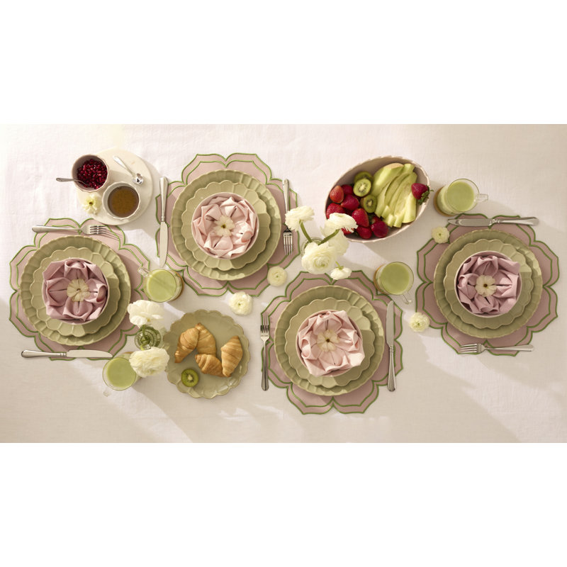Lenox French Perle Scallop Matcha 12-Piece Dinnerware Set